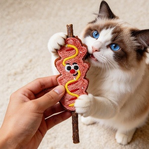 Jouet interactif pour chat en luffa naturelle, résistant aux morsures, pour le nettoyage des dents et le divertissement autonome contre l'ennui - Product Image 1