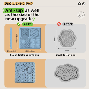 Alfombrillas Cuadradas de Silicona de Grado Alimenticio Personalizadas, Libres de BPA, Comedero Lento con Succión para Perros y Gatos, Portátiles - Product Image 3