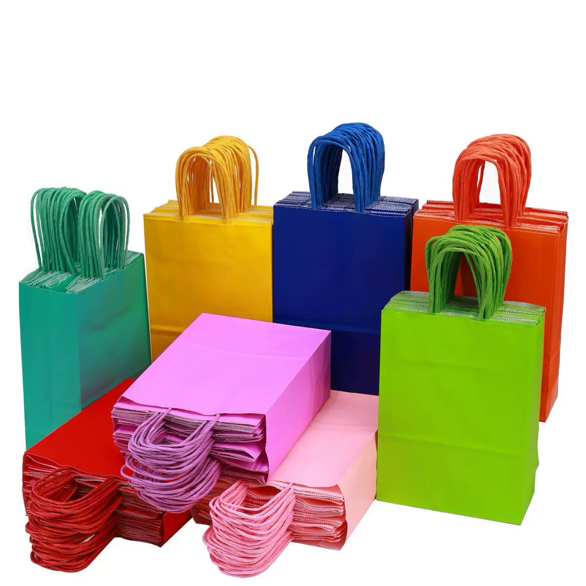 Customized Size Packaging Paper Handle Paper Bag, Kraft Paper Shopping Bag