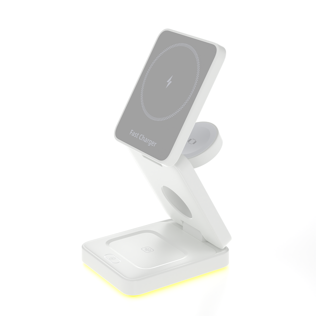 Hot Selling Portable Wireless 3 in 1 Foldable Magnetic Wireless Charging Station Charge for Headphones Watches Mobile Phones