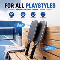 Vente en gros de raquettes de pickleball Gen 5 Waves Foam Core approuvées par l'USAPA, allongées, en fibre de carbone Toray T700, 16 mm, haute rotation, raquette professionnelle