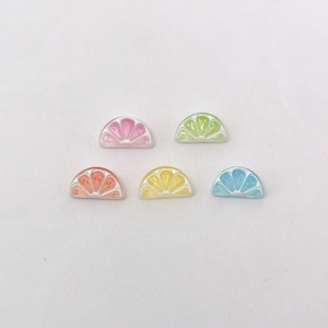 Abalorios de resina con forma de naranja y limón, cabujones planos para manualidades DIY, dijes de frutas para fundas de teléfono, horquillas, llaveros, álbumes de recortes y creación de joyas - Product Image 2