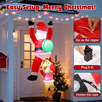 Père Noël gonflable suspendu de 6 pieds avec lumières LED, décoration de Noël gonflable pour la cour, le porche, l'extérieur, la maison, le jardin, les fêtes