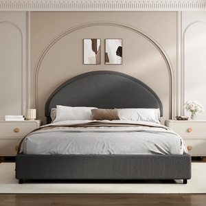 Meubles <span class=keywords><strong>de</strong></span> chambre à coucher modernes, taille Queen/King, cadre <span class=keywords><strong>de</strong></span> <span class=keywords><strong>lit</strong></span> en <span class=keywords><strong>bois</strong></span> rembourré en bouclette avec mousse haute densité et tête <span class=keywords><strong>de</strong></span> <span class=keywords><strong>lit</strong></span>, taille double - Product Image 5