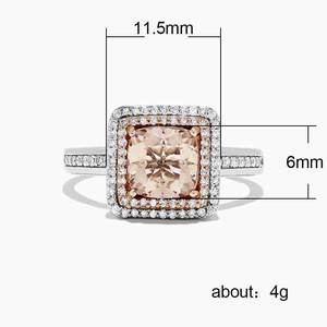 Anello da Donna Bicolore con Zirconi Quadrati, Elegante Gioiello per Proposta, Fidanzamento e Uso Quotidiano - Product Image 3