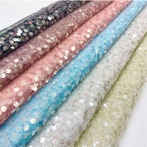 Bán buôn lưới quần áo cưới vải trắng sequin vải Bridal thêu ren hai lớp Polyester Tulle dệt vải - Product Image 2