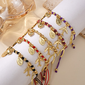 Bracciali Intrecciati con Ciondoli a Forma di Cuore della Vergine Maria in <span class=keywords><strong>Acciaio</strong></span> <span class=keywords><strong>Inox</strong></span> Multicolore BS5007, Vendita all'Ingrosso - Product Image 1
