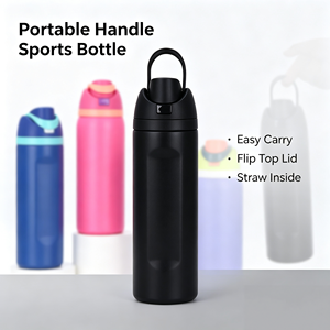 24oz Dual Lid Flip Top Insulated Sports <b>Water</b> <b>Bottle</b> with Straw Handle Outdoor Fruit <b>Infuser</b> - Product Image 4