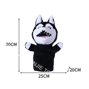 Muñeco de peluche de lobo negro para padres e hijos, juguete de felpa personalizado de boca abierta con dibujos animados - Product Image 2
