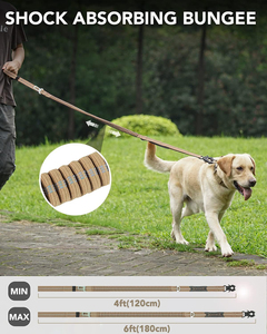 All'ingrosso tattico guinzaglio per cani resistente ammortizzante <span class=keywords><strong>Bungee</strong></span> piombo resistente in Nylon intrecciato forte senza guinzaglio con Clip a rana - Product Image 3