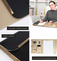 Haoran A4 Size Eco-Friendly PU Leather Portfolio Folder Magnetic Closure USB Port and Card Slot for Office Supplies