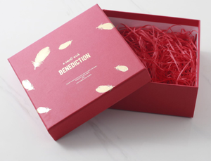 Red rigid lid and base gift box made of high quality cardboard with die cutting lamination and gold stamping process - Product Image 6