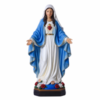Statue personnalisée de la Vierge avec ailes dorées et branche de palmier, figurine religieuse en résine pour église catholique, décoration intérieure, cadeau, grossiste