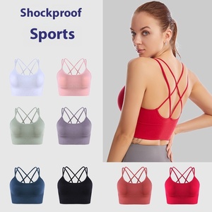 Camisola de espalda cruzada sin costuras <span class=keywords><strong>XL</strong></span> para mujer, <span class=keywords><strong>sujetador</strong></span> <span class=keywords><strong>deportivo</strong></span> para Yoga, almohadillas extraíbles para el pecho, Top de Fitness transpirable para adultos y gimnasio - Product Image 2