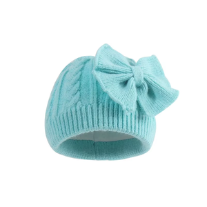 Gorros de punto suave de alta calidad al por mayor de elastano/poliéster para bebés recién nacidos unisex, cálidos y gruesos para <span class=keywords><strong>invierno</strong></span>, ajustables, de tela común - Product Image 2