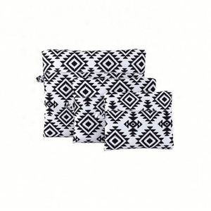 Hot New Travel Luggage Organizer Bag Set 3PCS Foldable Polyester Packing <b>Cube</b> with Geometric Pattern and Zipper Closure - Product Image 5