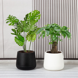 Pot de <span class=keywords><strong>Fleur</strong></span> en Plastique Double Couche pour Plante Artificielle Épais, avec Plateau, <span class=keywords><strong>Grand</strong></span> Jardinier d'Intérieur pour Bureau et Pépinière - Product Image 2