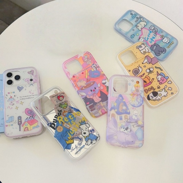 2 in 1 cartoon dog rabbit cat double IMD cute phone case puppy girls back cover for iPhone 13 14 15 16 17 pro max OEM custom