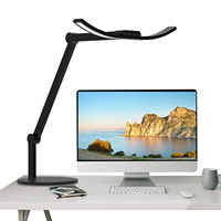 Lámpara de Escritorio LED 2023 con Brazo Oscilante, Lámpara de Mesa con Base Redonda de 45 cm de Largo para Oficina en Casa