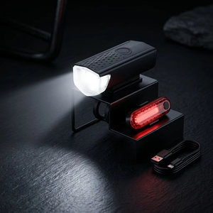 Vente en gros d'usine : Ensemble de feux de vélo rechargeables par USB, étanches, avec phare avant et feu arrière LED, lampe de cyclisme OEM - Product Image 2