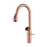 Robinet de cuisine ELOILO de luxe doré à poignée unique, multifonctionnel avec affichage numérique de la température, eau chaude et froide, jet de pluie
