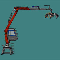 Grue de levage électrique hydraulique Mannick 1050 kg avec flèche de 10 m pour la manutention de ferraille, grue télescopique semi-pliable