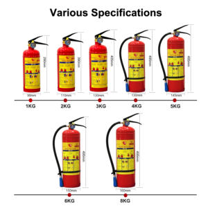 طفاية حريق محمولة سعة 2 كجم من الفولاذ الكربوني، معدات إطفاء حريق من مصنّع بخبرة 30 عامًا، مواد كيميائية جافة ABC، وقت تفريغ 14 ثانية - Product Image 5