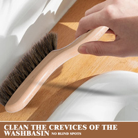 Brosse longue moderne en hêtre, multifonctionnelle, écologique et durable, en crin de cheval, pour le nettoyage des tapis et la dépoussiérage des manteaux, vente en gros