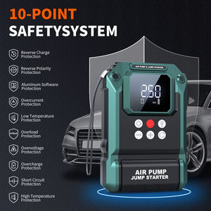 Gonfleur de pneus portable et démarreur de saut combinés, 160 PSI, 10000 mAh, pour vélo, moto, kit compact, vente en gros, multifonction - Product Image 6