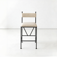 Tabouret de bar haut de gamme en métal et cuir PU, durable et luxueux, pour usage commercial et domestique, idéal pour bar à domicile ou villa.