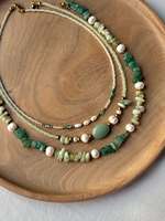 Collar de Cuentas de Piedras Preciosas Naturales, Hecho con Perlas de Agua Dulce y Cuentas de Vidrio, Cuentas de Moda de Lujo, Joyería de Invierno