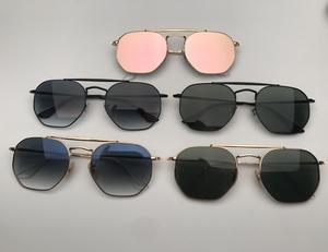 Nouvelles lunettes de soleil unisexes en métal et verre avec protection UV400, design carré à monture complète, légères, durables, confortables, dégradé doré - Product Image 2