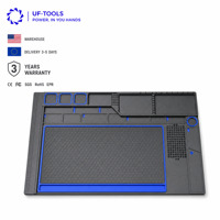 Grand tapis magnétique de réparation pour outils de téléphone portable, en PVC résistant à la chaleur, avec extension en silicone et compartiments pour pièces