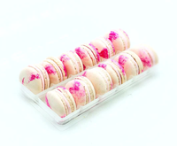 Boîte à macarons élégante de 6 pièces, emballage en plastique PET recyclable pour la présentation de gâteaux et de chocolats