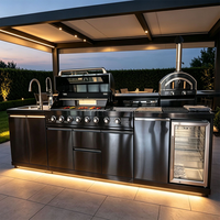 Centre de barbecue de jardin moderne pour repas en plein air, rassemblements dans la cour, fêtes en extérieur et loisirs en villa – Cuisine de barbecue extérieure