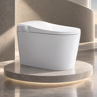 WC intelligent moderne automatique en céramique monobloc avec bidet intégré, télécommande, siège chauffant et fonction lavage féminin pour salle de bain