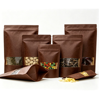 Sacs refermables personnalisés biodégradables de qualité alimentaire, sacs en papier kraft brun pour café et bonbons, sacs en papier kraft réutilisables avec logo