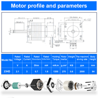 RB NEMA23 avec frein moteur pas à pas hybride Nema 23 avec moteur pas à pas guide linéaire pour dispositif Madical pour HB industriel