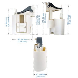 Kit de Repuesto de Válvula de Doble Descarga Compatible con American Standard 7381205-400.0070A, Piezas Internas de Reparación para Tanque de Inodoro de 3 Pulgadas - Product Image 5