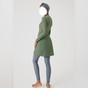 Dernier Maillot de Bain Burkini Modeste Imprimé à Coupe Haute pour Femme - Séchage Rapide, Respirant, Ensemble 2 Pièces, Options Grandes Tailles - Product Image 4