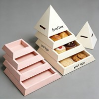 Neues Design Lebensmittel-Mitnahme-Pyramidenbox Lebensmittelechte Arabische Snack-Süßwaren-Backwaren-Dessert-Pyramidenbox Maßgefertigte Dessert-Pyramidenbox