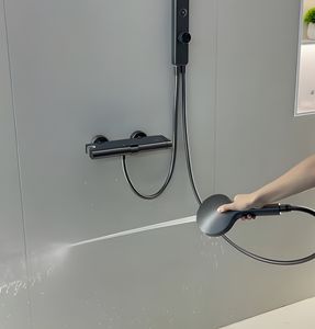 Système <span class=keywords><strong>de</strong></span> <span class=keywords><strong>douche</strong></span> mural avec douchette pluie, douchette à main, jets latéraux et mitigeur 3 voies - Product Image 3