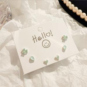 ต่างหูเงินแฟชั่นปี 2023 ดีไซน์สวยน่า<span class=keywords><strong>รัก</strong></span> สไตล์ INS สีลูกกวาด ชุดต่างหูเซรามิกสำหรับ<span class=keywords><strong>ผู้หญิง</strong></span> - Product Image 4