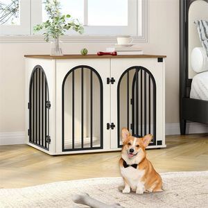 Heavy Duty Wooden <b>Dog</b> Crate Pet <b>Cage</b> Horizontal Sliding/Hook Loop Closure Quadrate Shape Small/<b>Medium</b>/Large <b>Dogs</b> Indoor - Product Image 3
