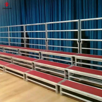 Plateforme de scène JinTieLong pour chorale - Cadre multi-matériaux (fer/aluminium/acier/bois) - Durable, montage facile, étanche - Rouge/Noir