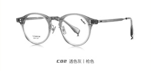 กรอบแว่นตาสแตนเลสทรงวงรีลายกระดองเต่าสำหรับอินฟลูเอนเซอร์ พร้อมเลนส์ TAC - Product Image 6