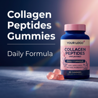 Complément alimentaire en gommes de collagène pour la beauté de la peau, les cheveux, les ongles et les articulations, soutien multi-fonctions, naturel, pour adultes, 60 gommes, 180g, OEM ODM