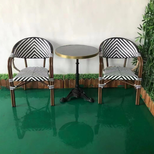 Muebles de Jardín para Patio, Silla de Bistró Moderna de Ratán Ligero, Sillas de Comedor Estilo Café París con Reposabrazos para Sala de Estar - Product Image 4