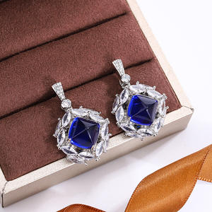 Lote de aretes 925 Plata fantasía aguamarina pendientes de plata circón pendientes de plata para mujer - Product Image 1