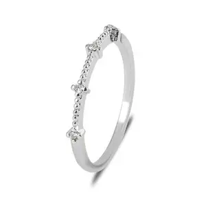 R-0217 2020 heißer verkauf einfache stil vier kleine zerkleinert diamant engagement kleine frische ring für frauen